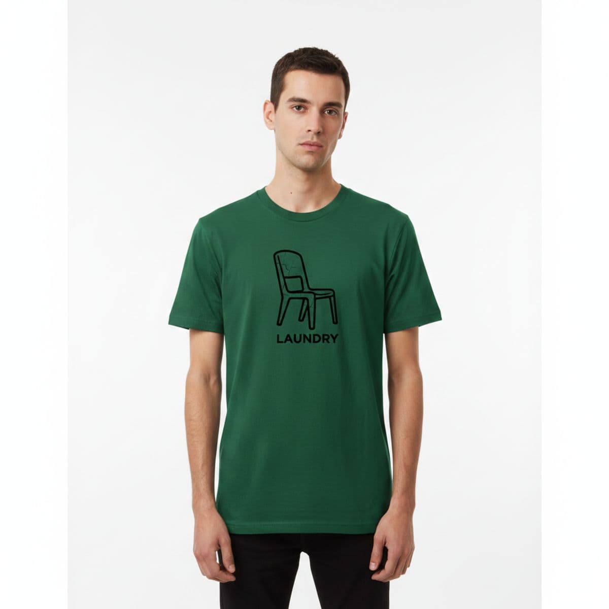 forgotten alien luminescence printed on a t-shirt, worn