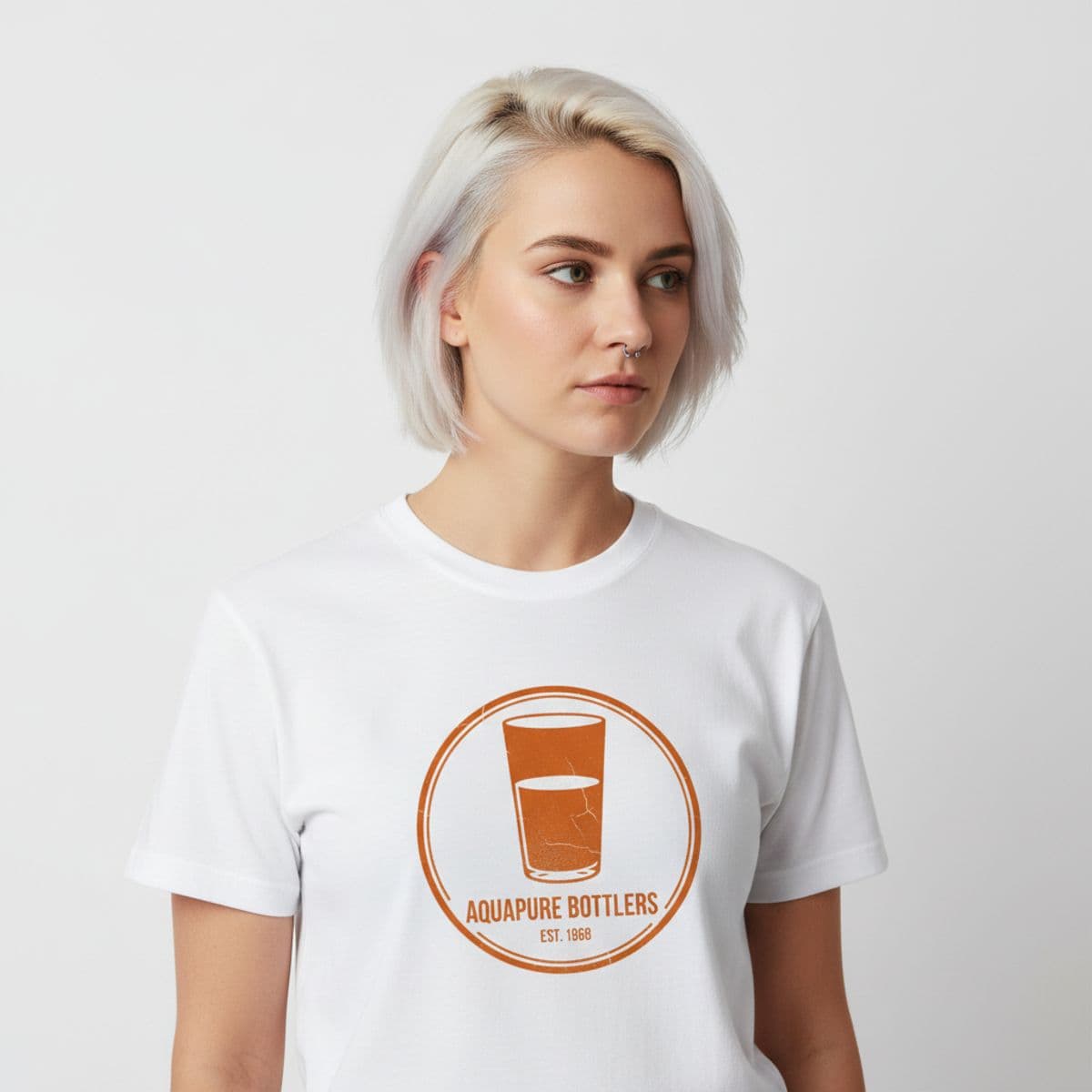 Getting the Rack Just Right printed on a t-shirt, worn