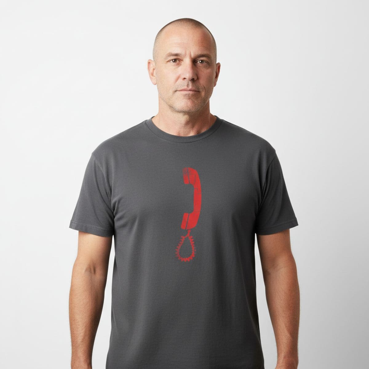 Instant Noodle Soliloquy printed on a t-shirt, worn