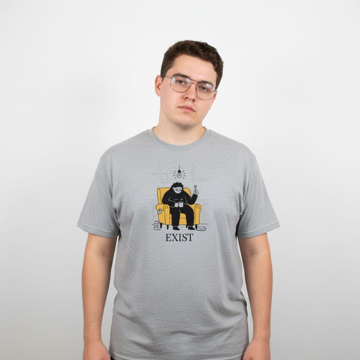 It's Just Another Night printed on a t-shirt, worn