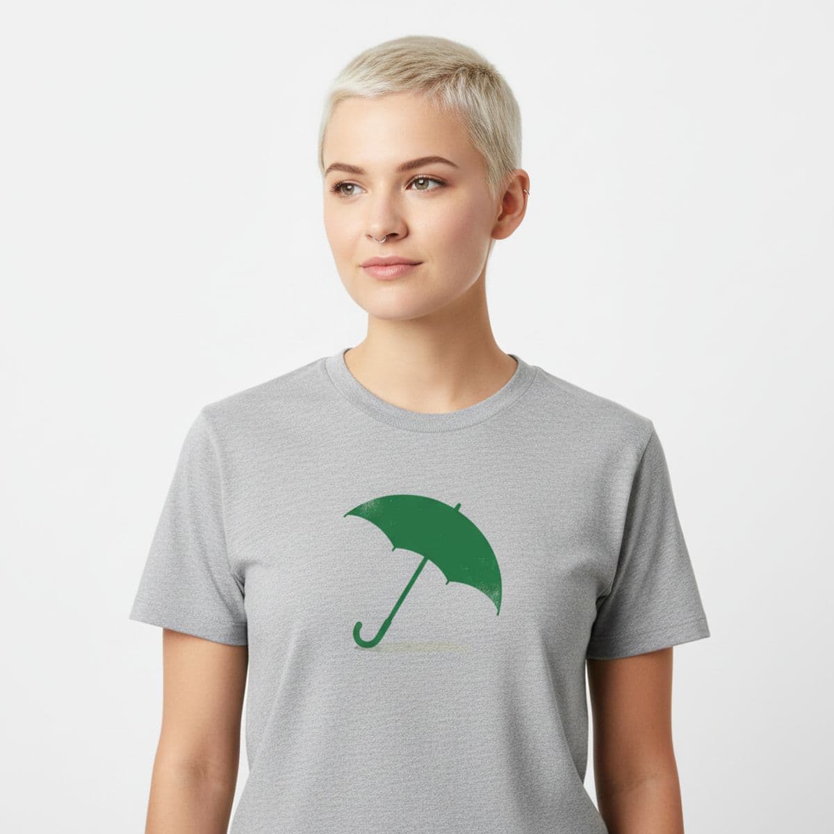 It's My Stop Next printed on a t-shirt, worn