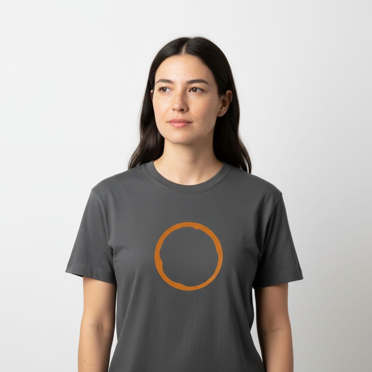 Keys Next to Returned Mysteries printed on a t-shirt, worn