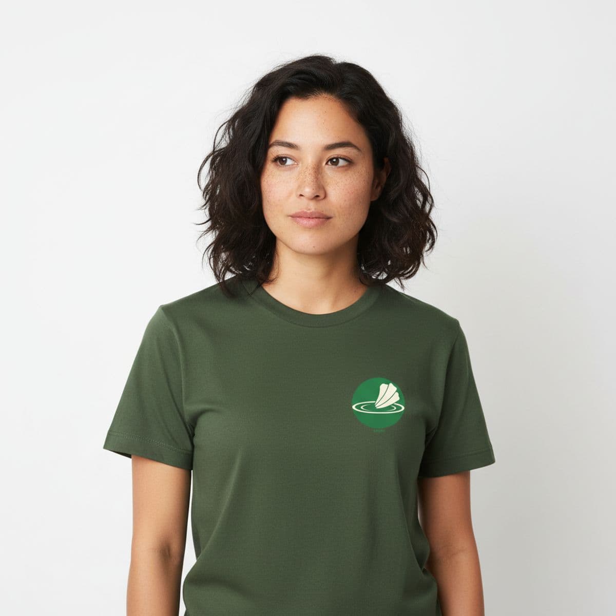 Kyoto's Morning Dew Fountain printed on a t-shirt, worn
