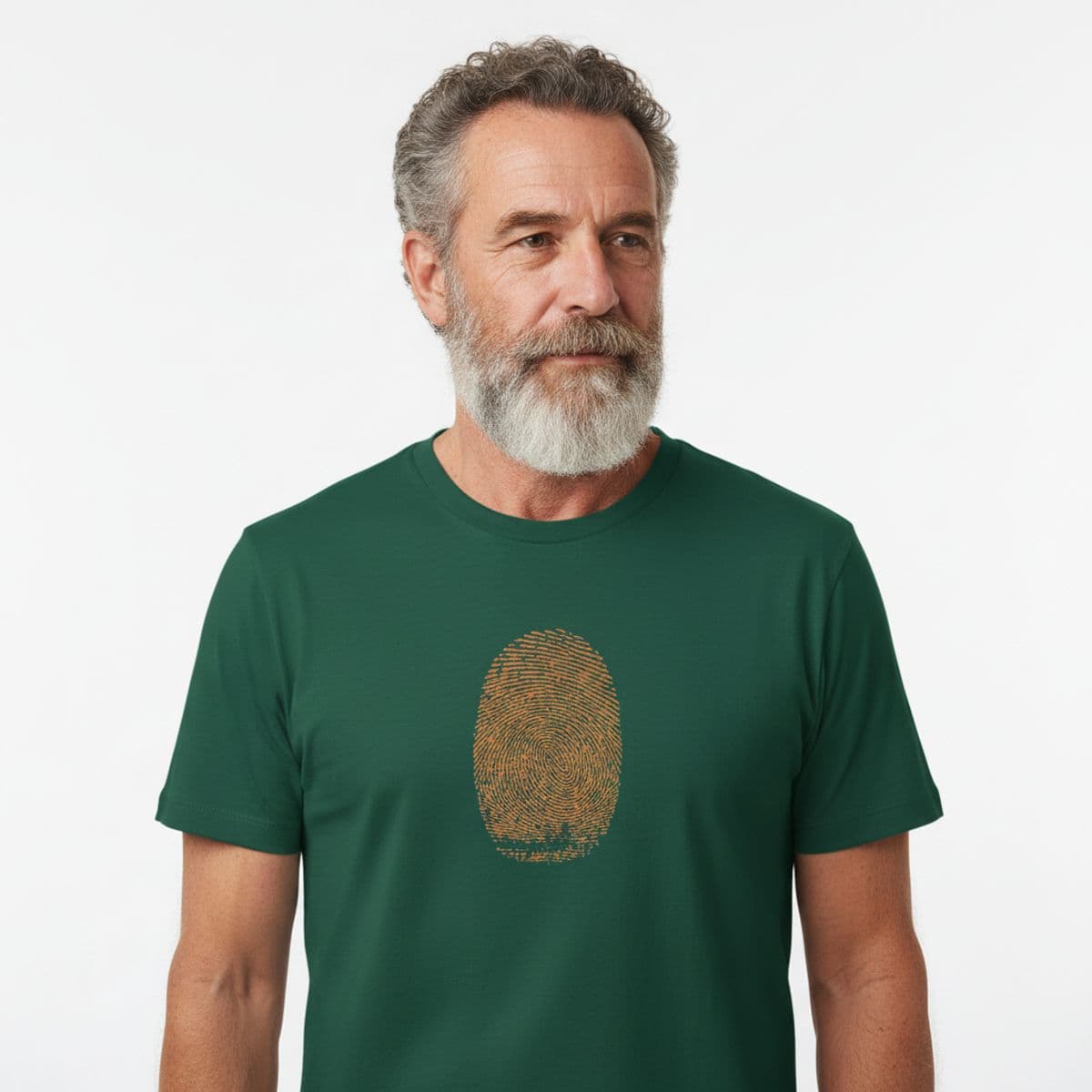 Person Grinding the Glass printed on a t-shirt, worn