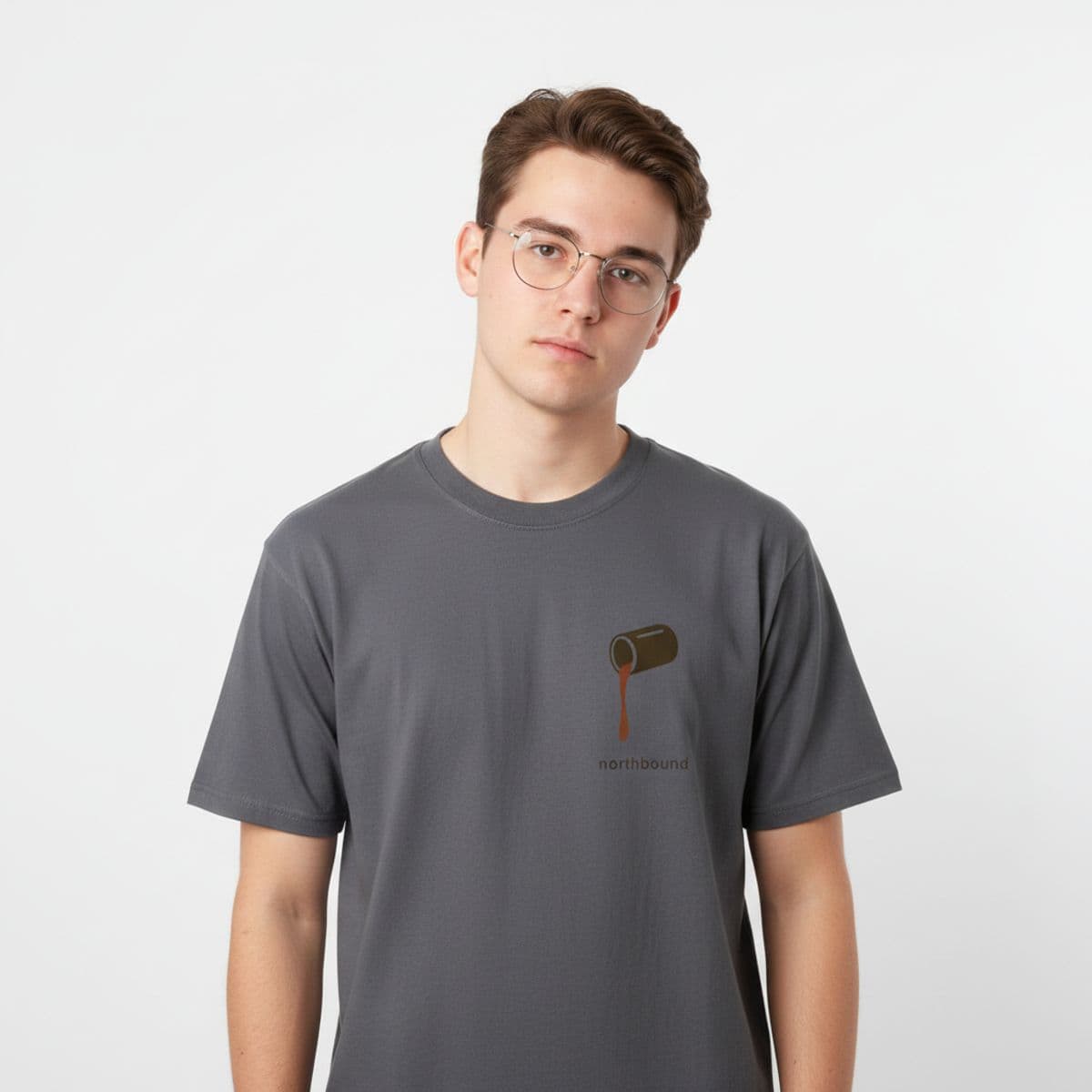Plain of Snow with a Cable Tie printed on a t-shirt, worn