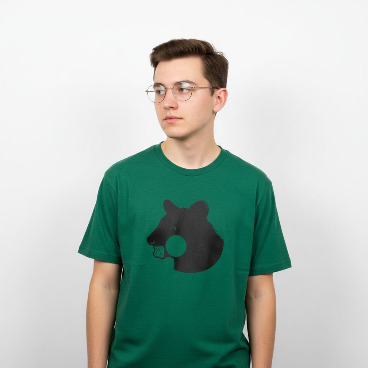 Possum with a Human Ear printed on a t-shirt, worn