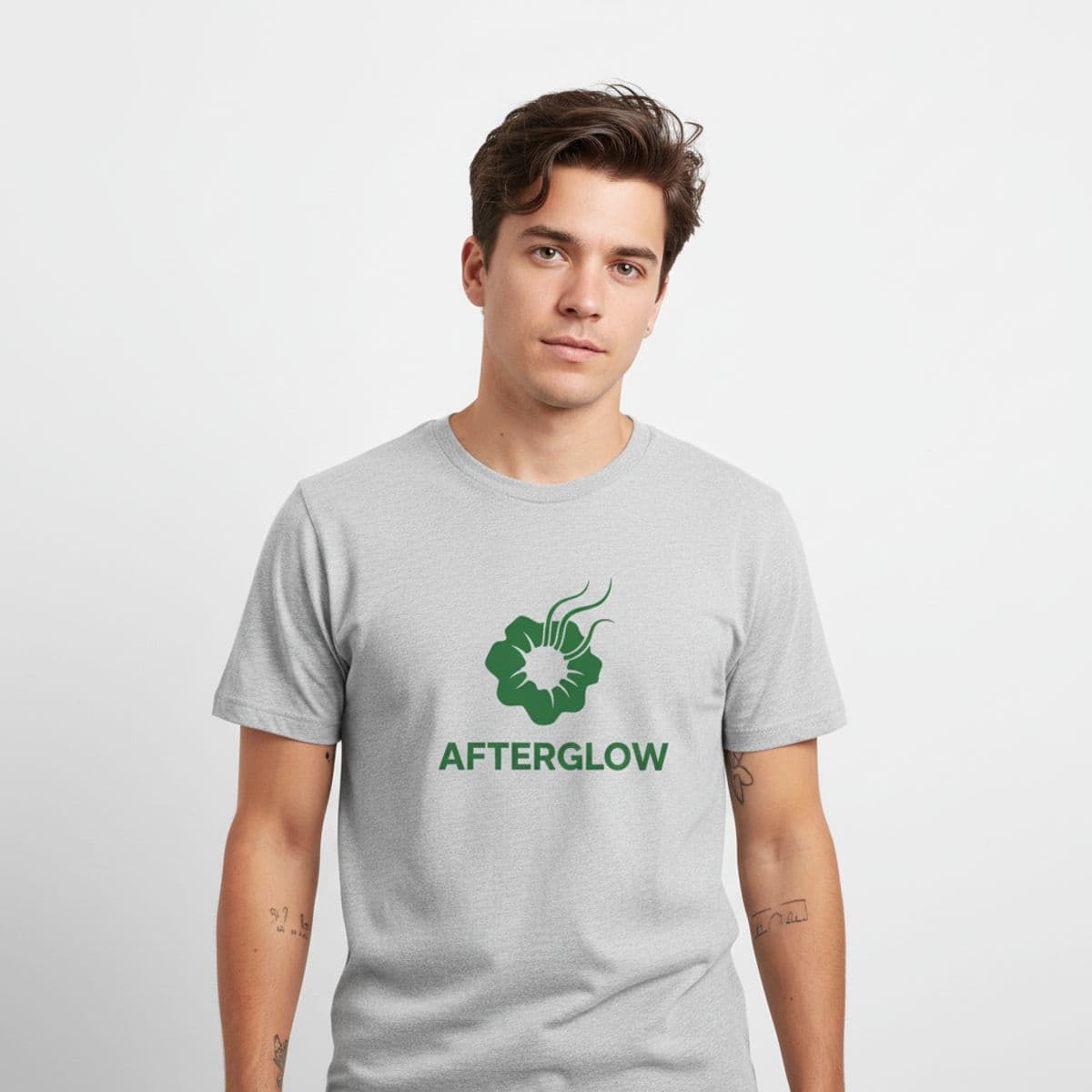 post-celebration, pre-cleanup printed on a t-shirt, worn