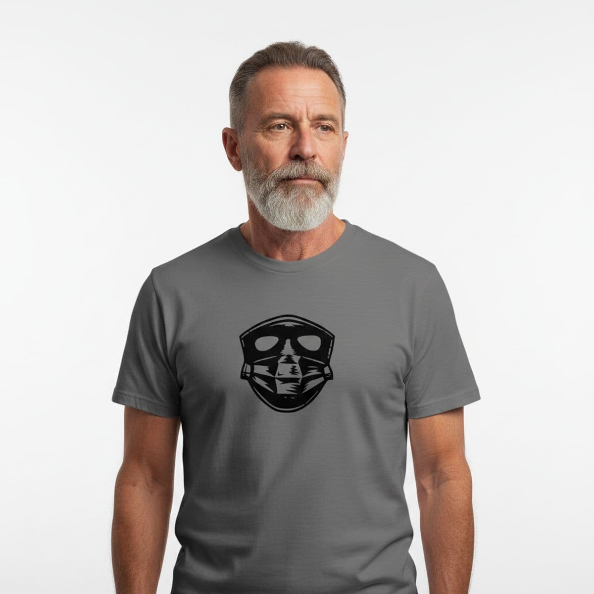 Quiet Reverence, Digital Echoes printed on a t-shirt, worn