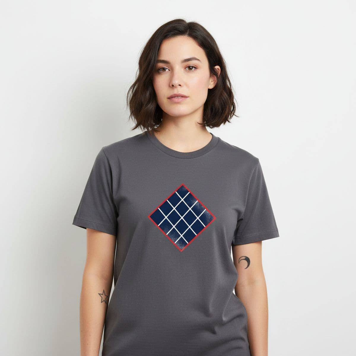 Someone Folding Laundry printed on a t-shirt, worn