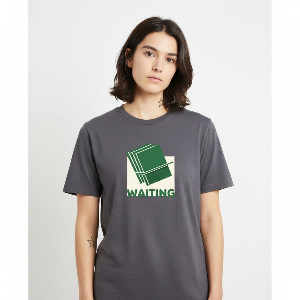 Spilling the Network Cables printed on a t-shirt, worn