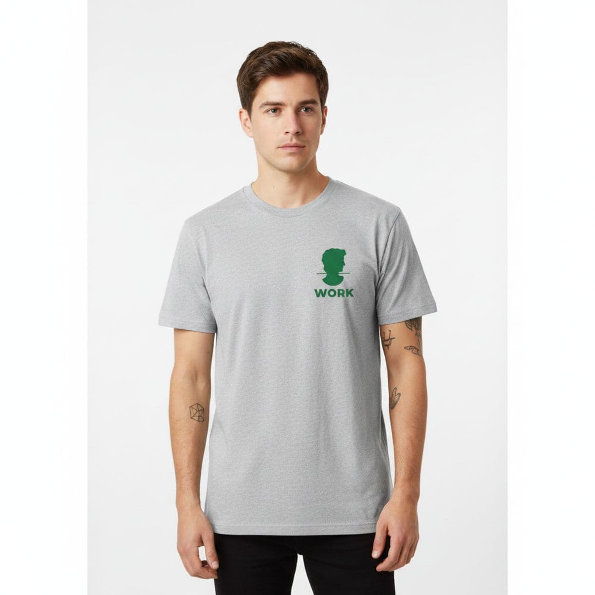 Storage Room Behind the Bronze printed on a t-shirt, worn