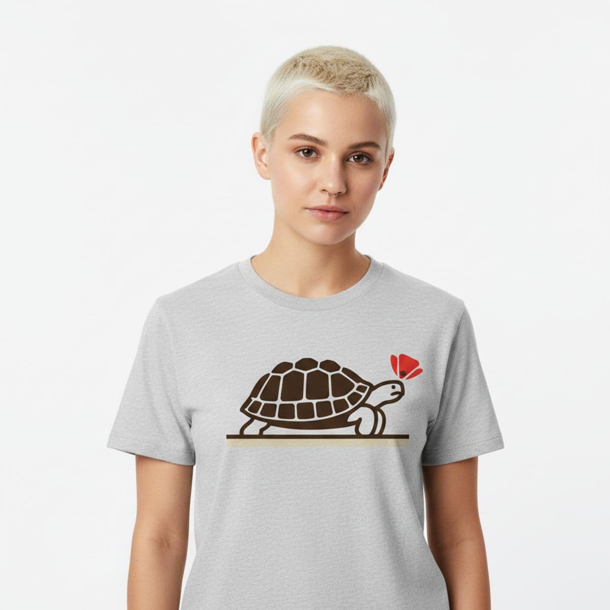 The Bicycle Path Is Ready printed on a t-shirt, worn