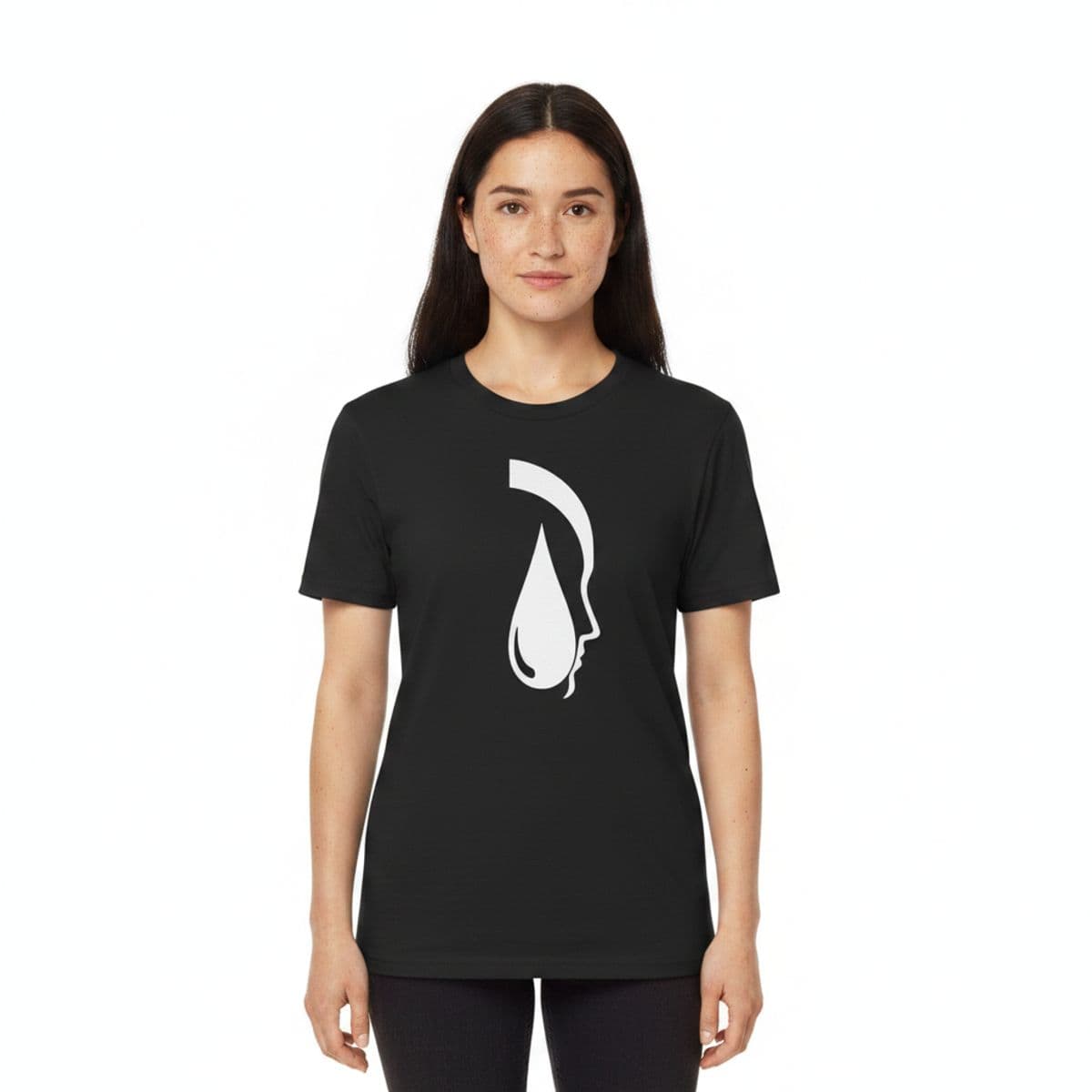 The Break Room Coffee printed on a t-shirt, worn