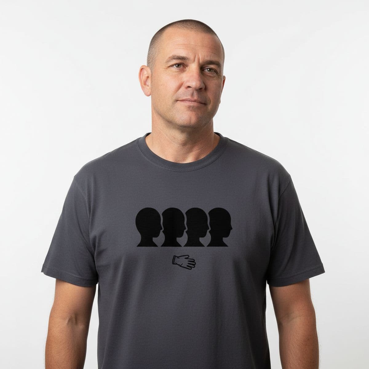 The Bus Shelter Dream printed on a t-shirt, worn