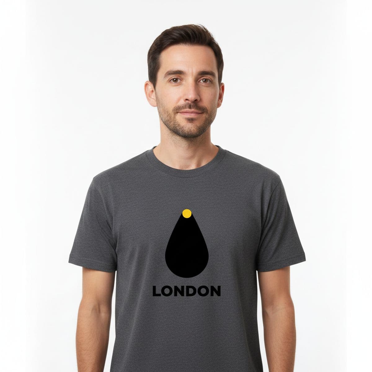 The Cerulean Umbrella's Puddle printed on a t-shirt, worn