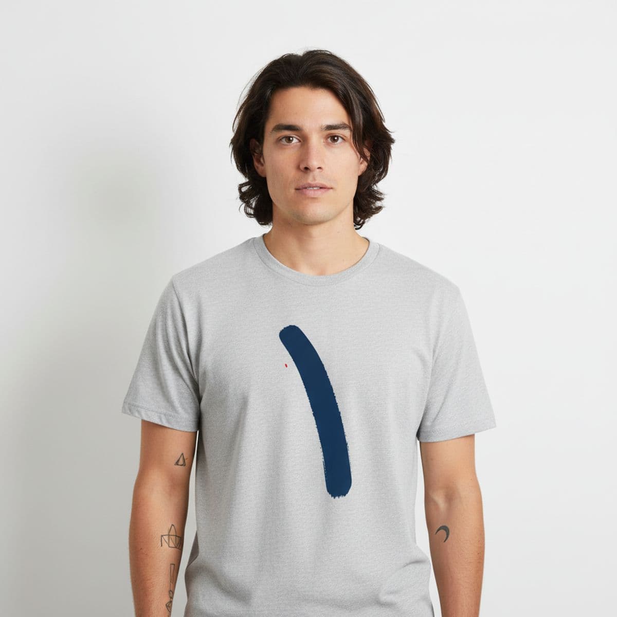 The Daily Commute Arrives printed on a t-shirt, worn