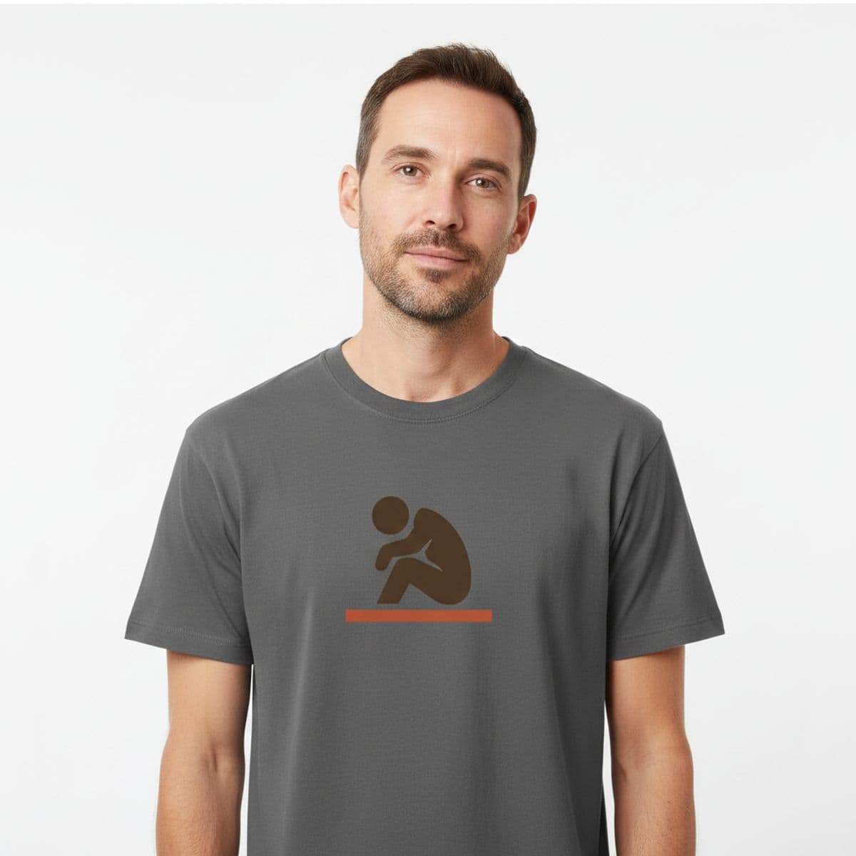The First Day of Disconnection printed on a t-shirt, worn