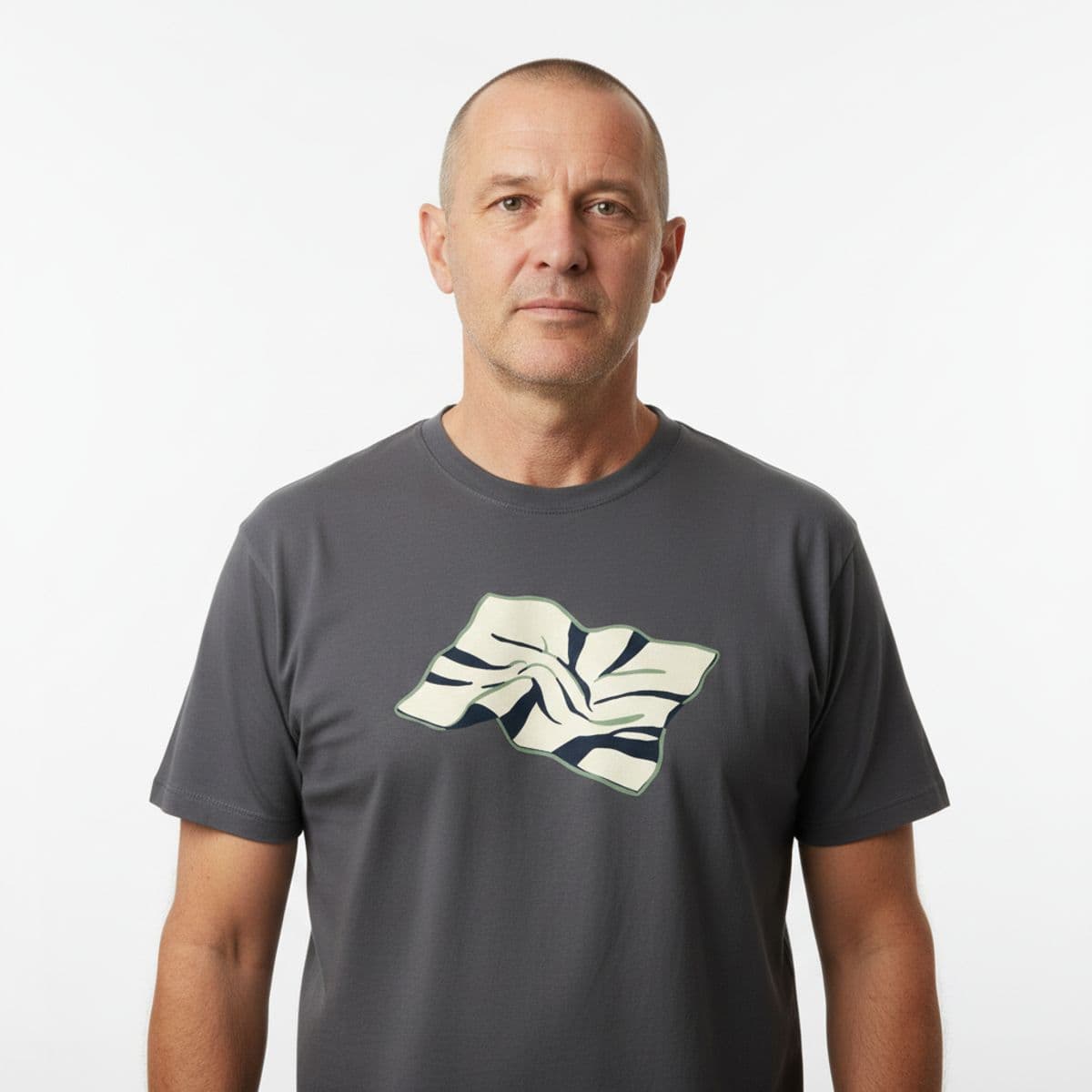 The First Small Victory printed on a t-shirt, worn