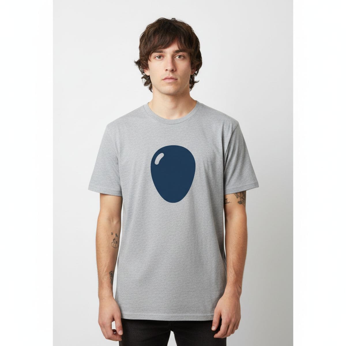 The Grape Dropper's Overalls printed on a t-shirt, worn