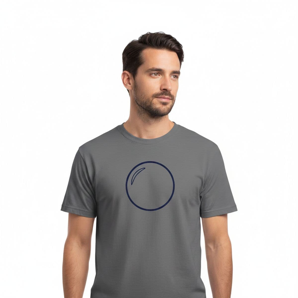 The Indifferent Train Station printed on a t-shirt, worn