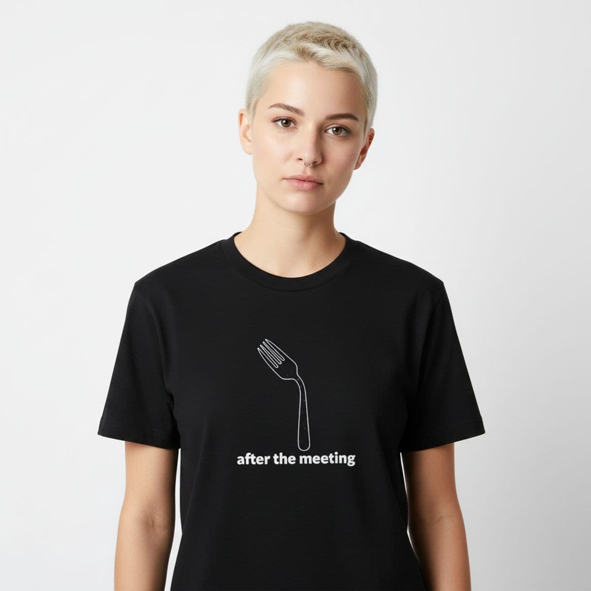 The Last Bingo Night printed on a t-shirt, worn