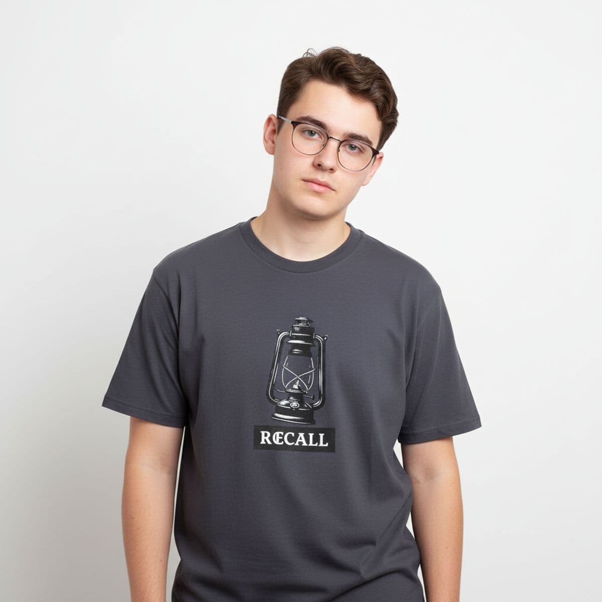 The Last Lamp Standing printed on a t-shirt, worn