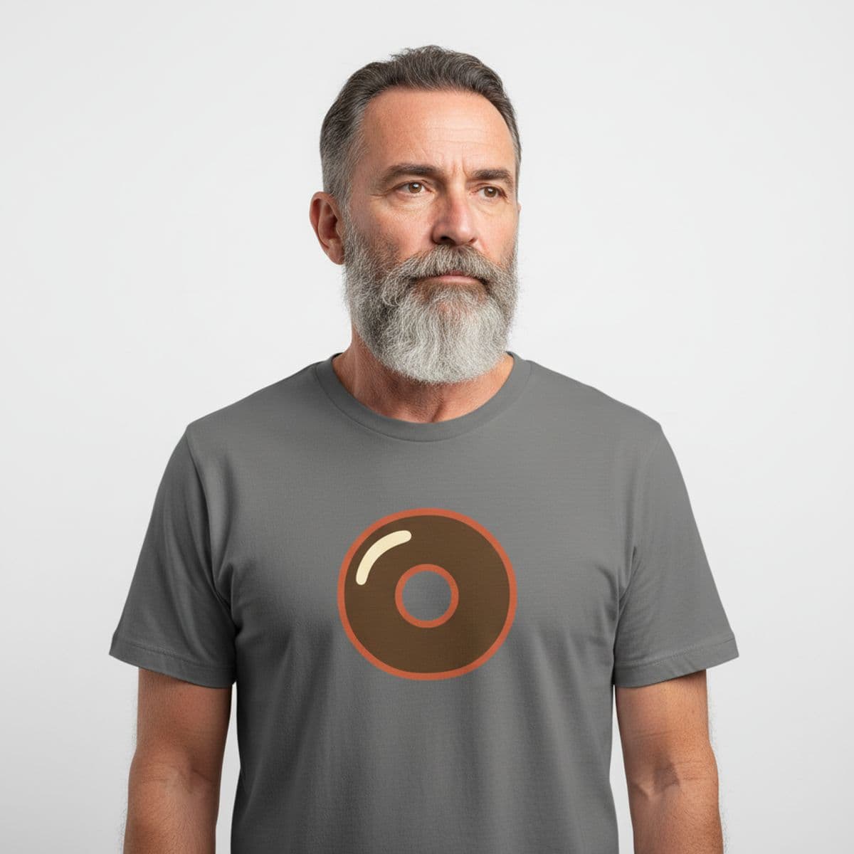 The Men Returning the Bagels printed on a t-shirt, worn