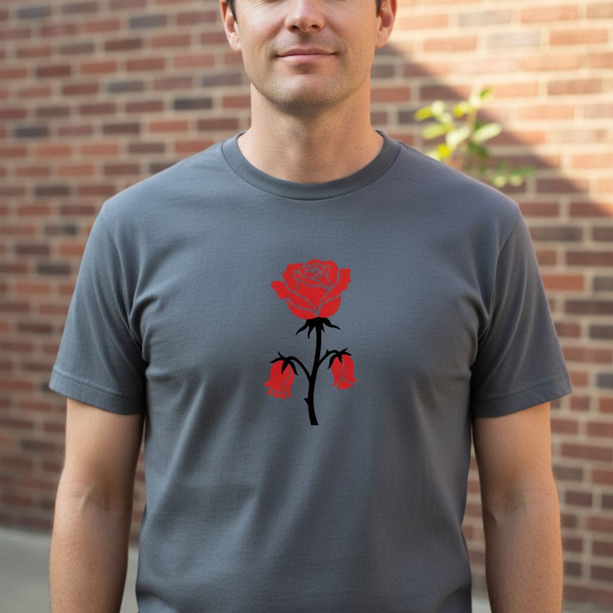 The Orange Light on Glass printed on a t-shirt, worn