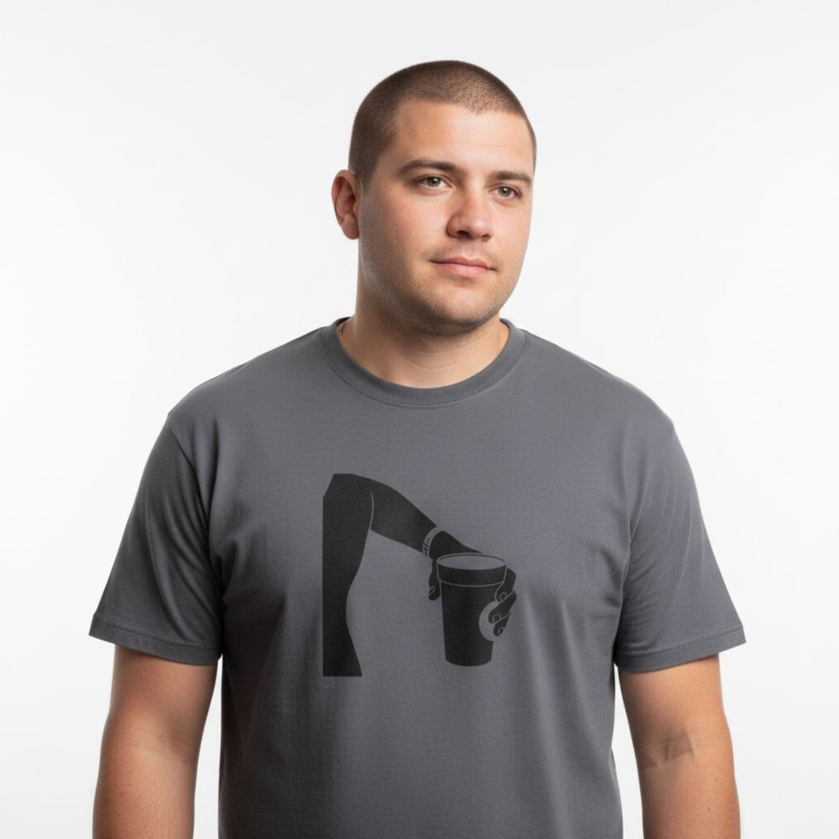 The Party's Over printed on a t-shirt, worn