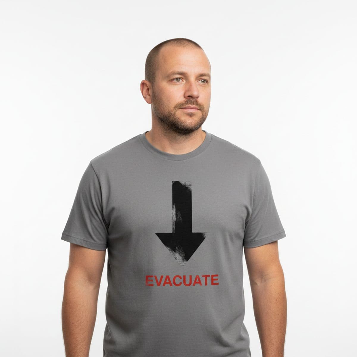 The Sign is Up printed on a t-shirt, worn