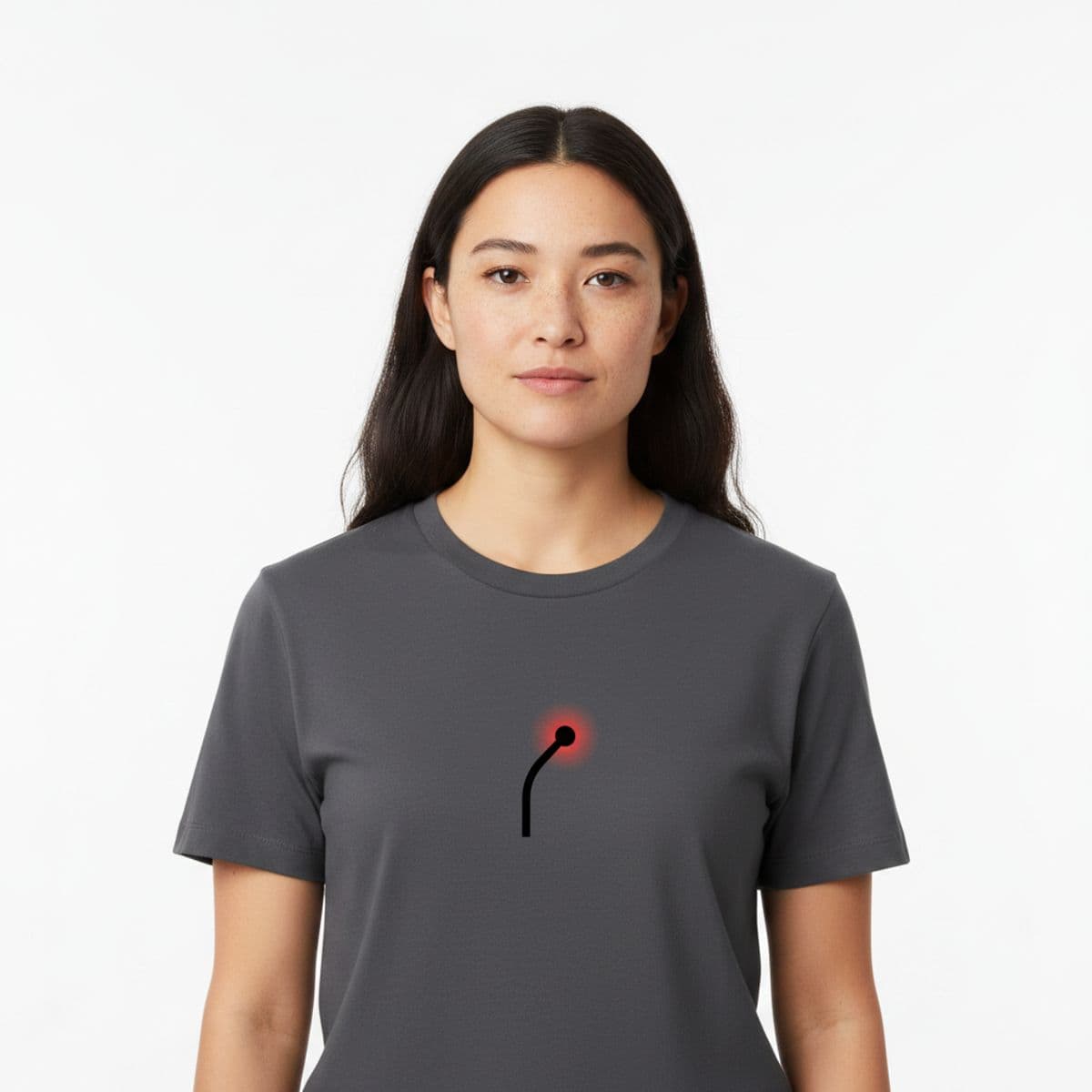 The Sleepy Rabbit Ear Adjuster printed on a t-shirt, worn