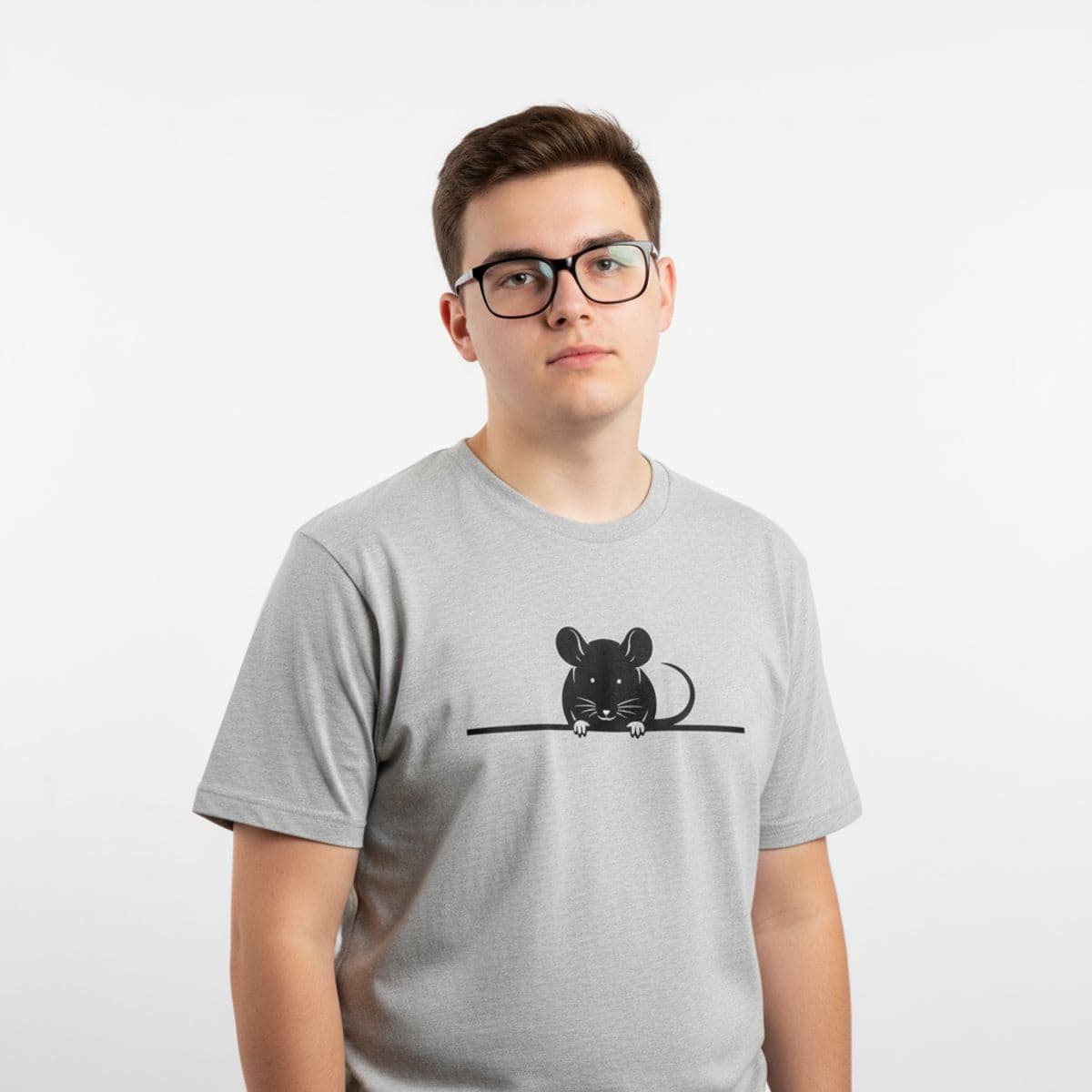 The Slippery Quartz Edge printed on a t-shirt, worn