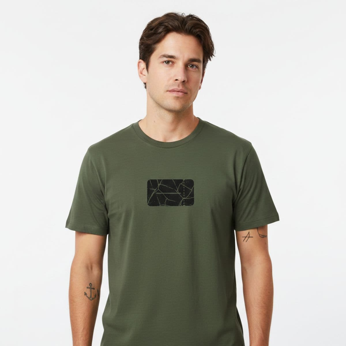 The Student Smoothing a Page printed on a t-shirt, worn