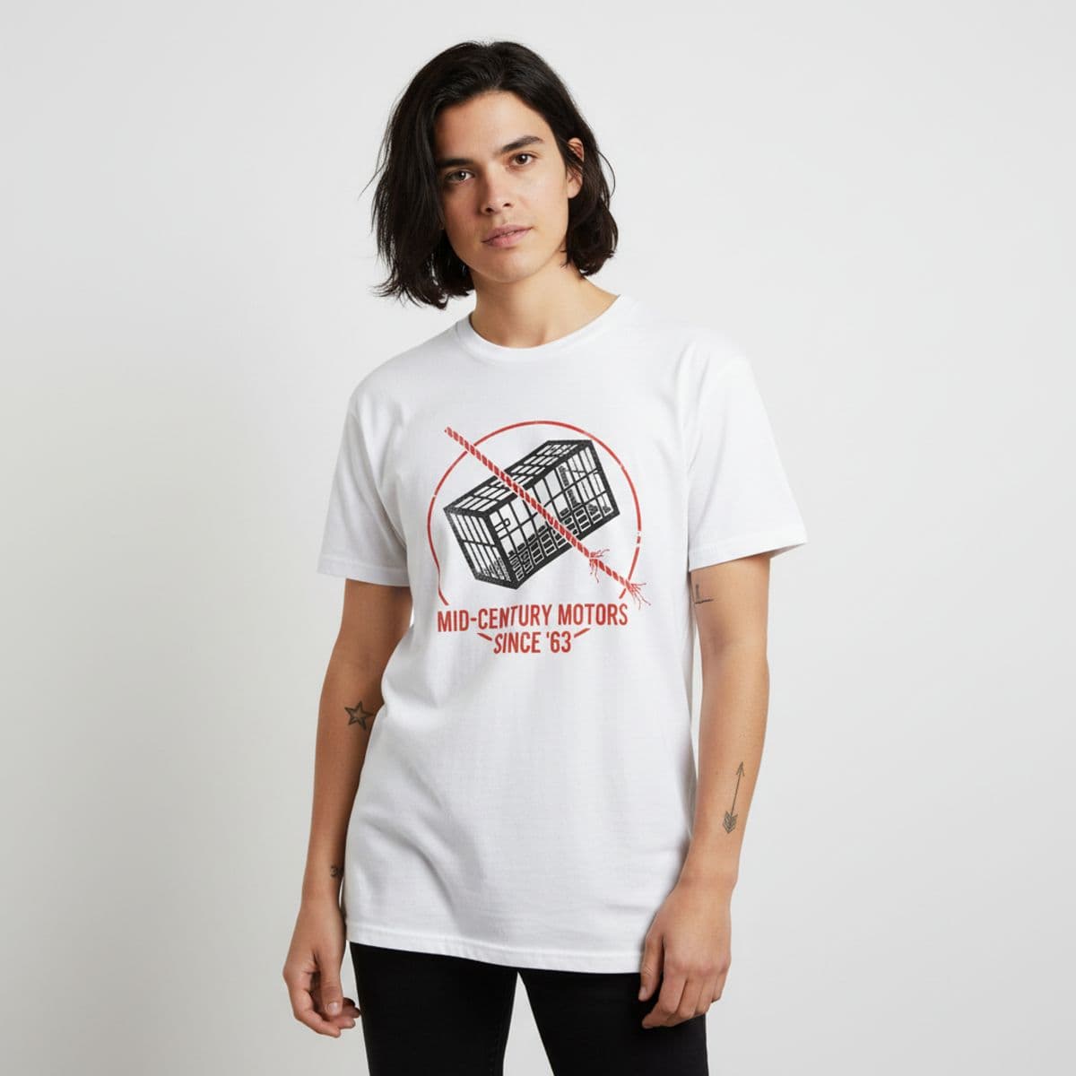 The Yellow Rope printed on a t-shirt, worn
