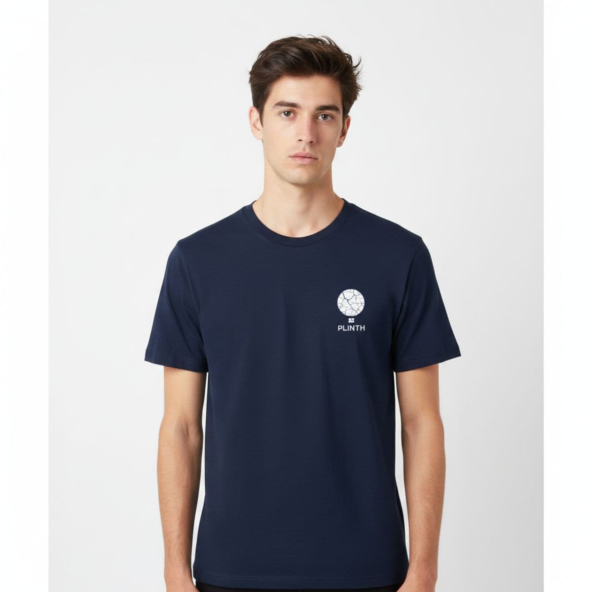 Untitled (Gallery Wall, Blurry) printed on a t-shirt, worn