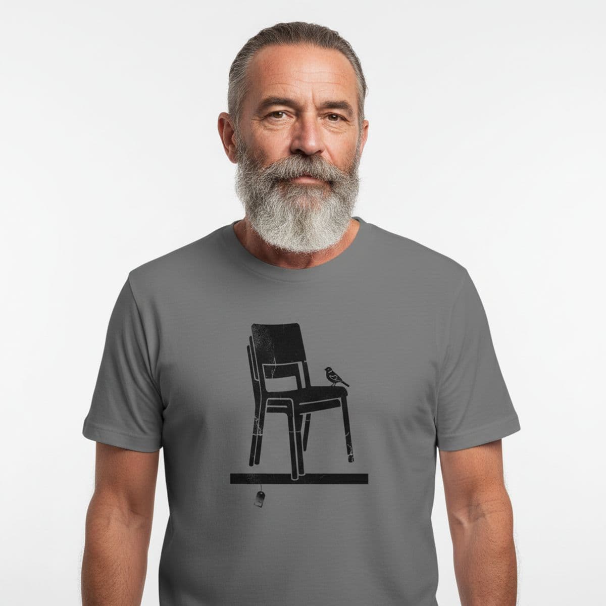 Untitled (Gate 17) printed on a t-shirt, worn