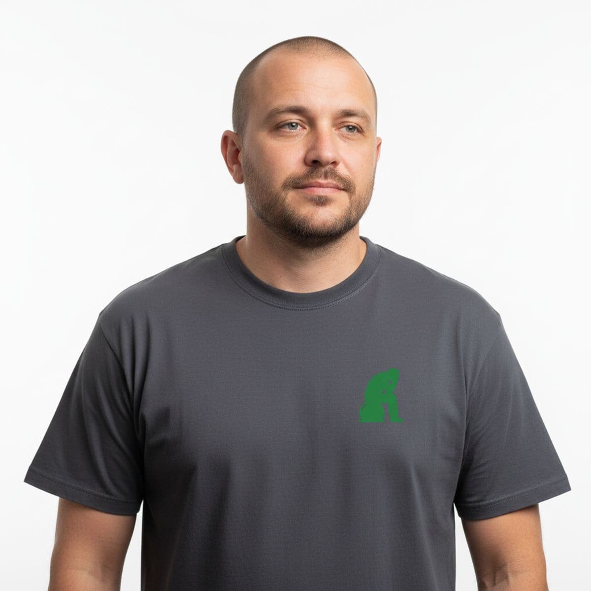 Untitled (Lumberyard Break) printed on a t-shirt, worn