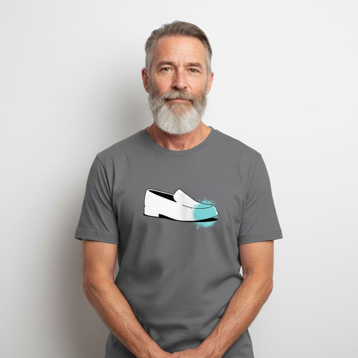Untitled (Office Break Room) printed on a t-shirt, worn