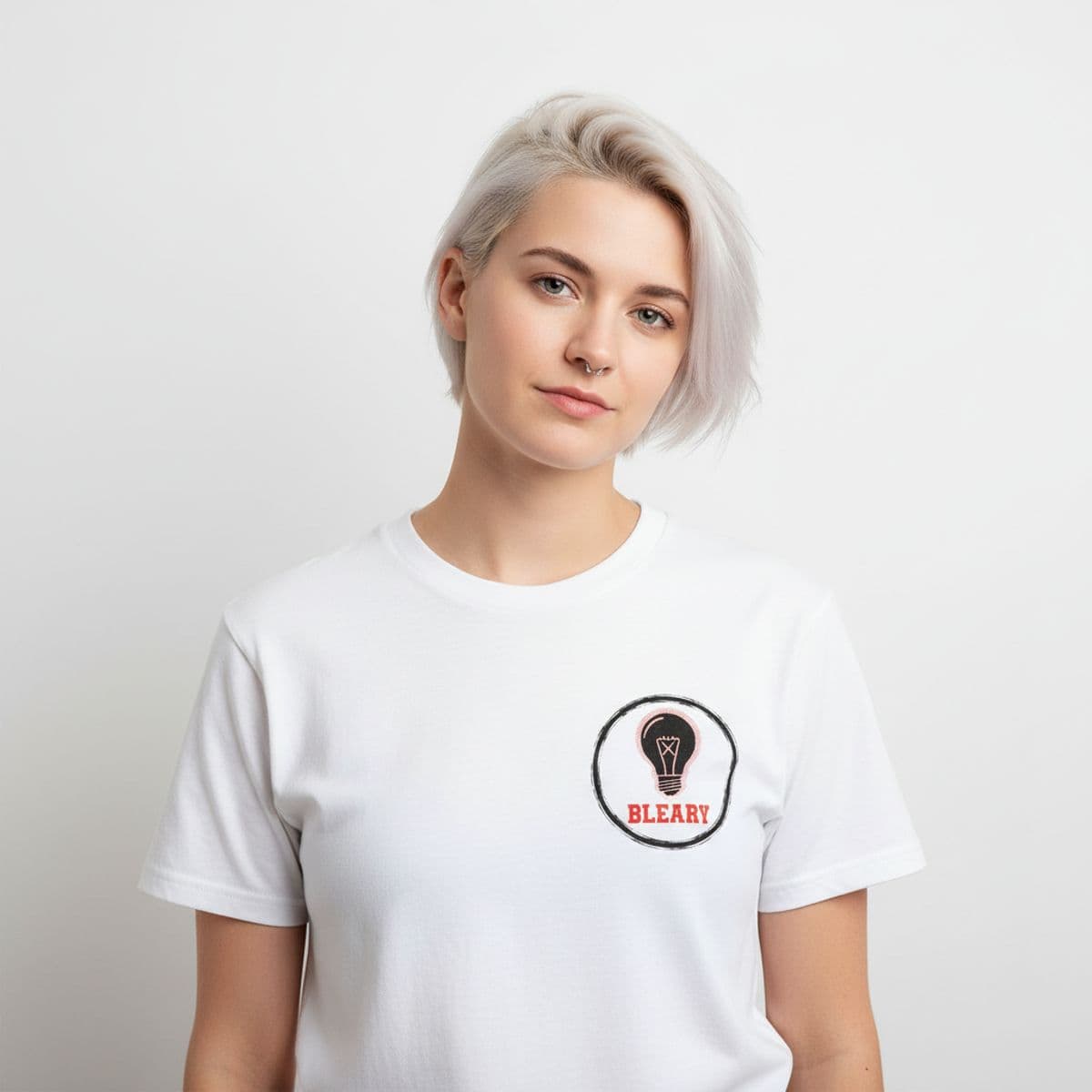 Untitled (Office Break Room) printed on a t-shirt, worn