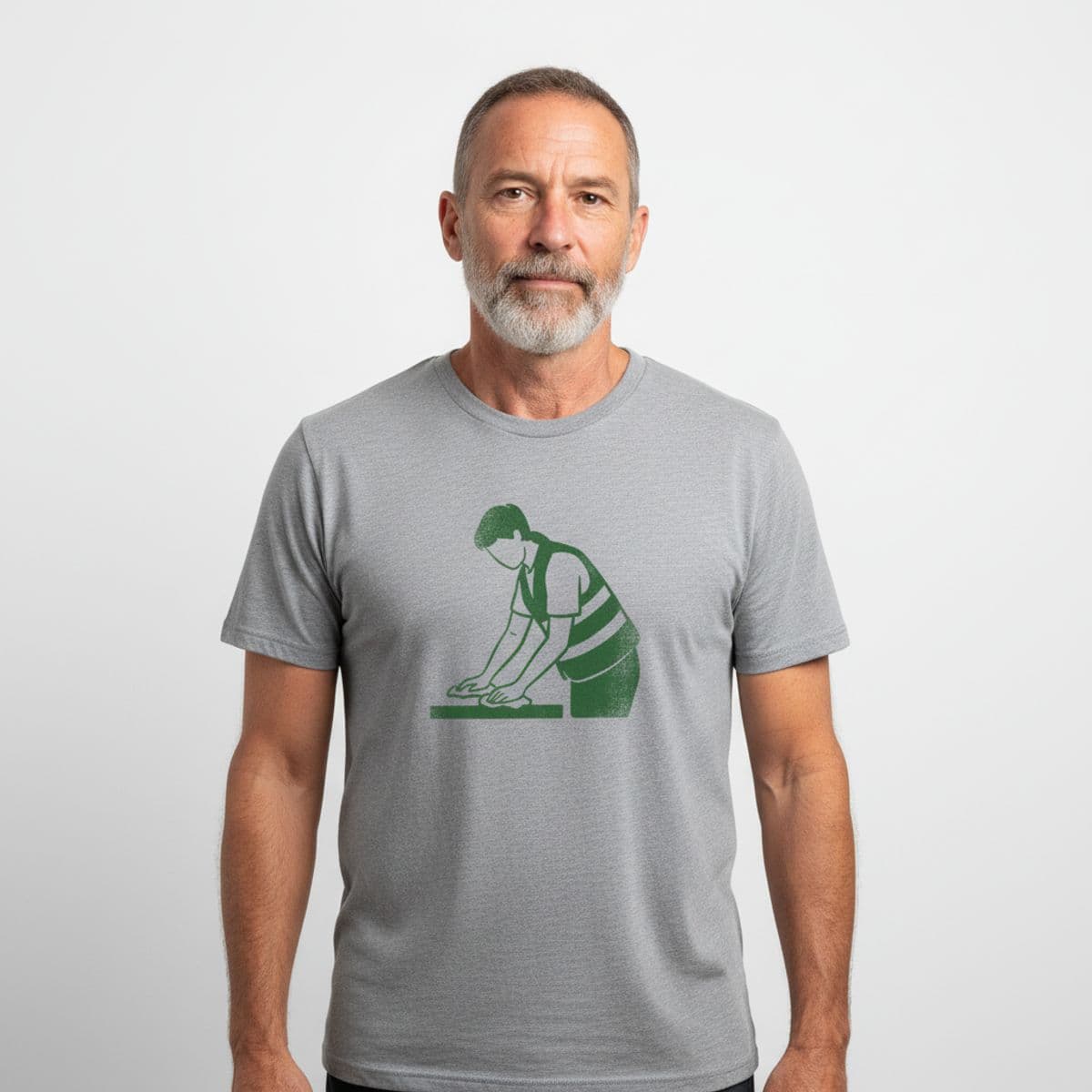 Untitled (Reflected Scrubber) printed on a t-shirt, worn