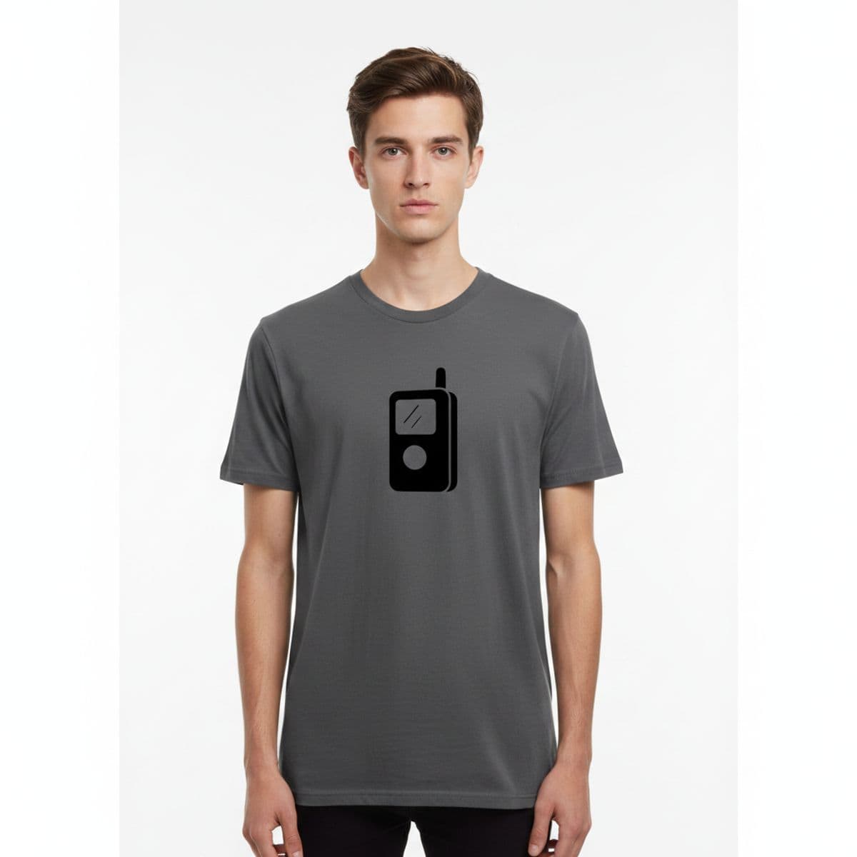 Untitled (Restroom, Evening Rain) printed on a t-shirt, worn