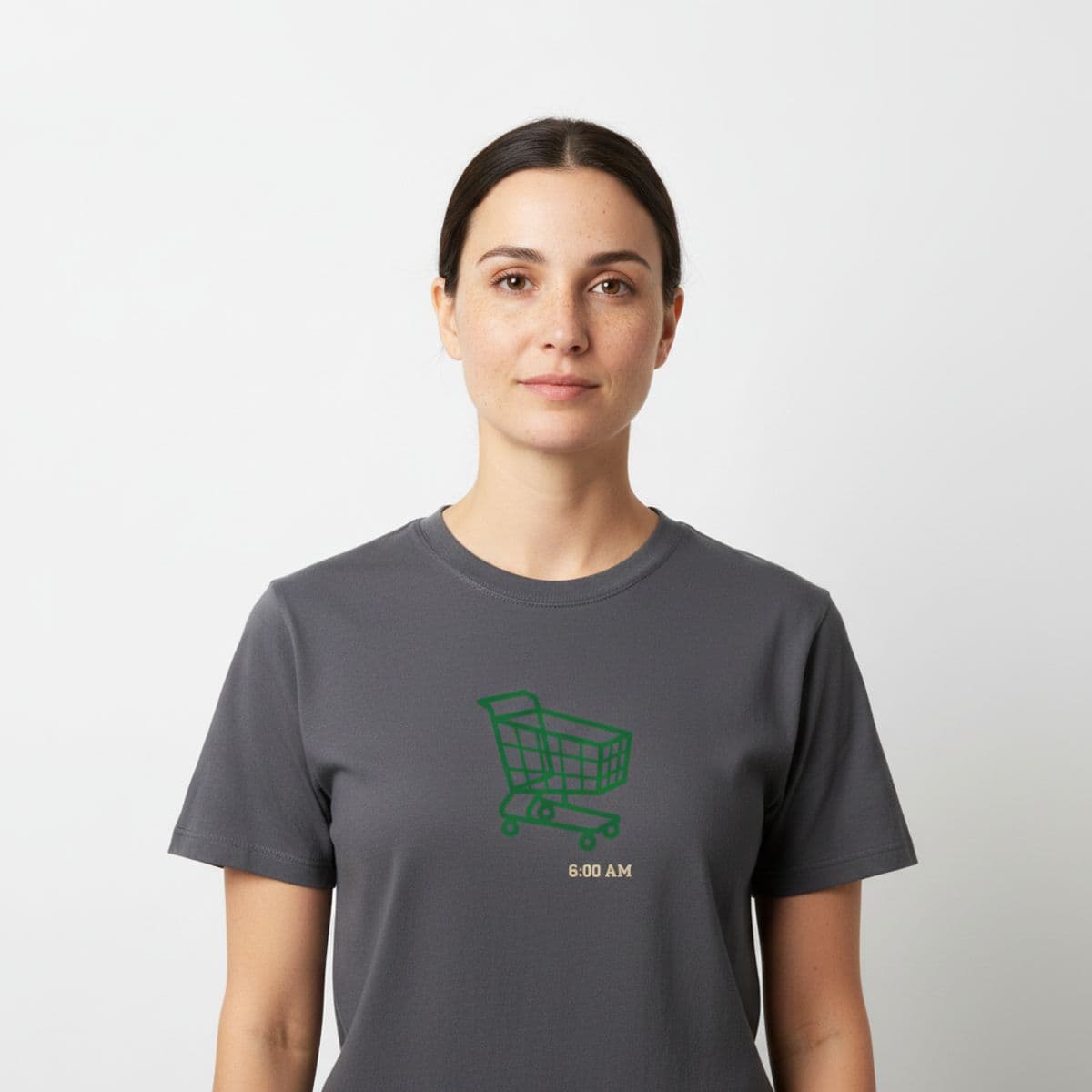 Untitled (Suburban Sunday) printed on a t-shirt, worn