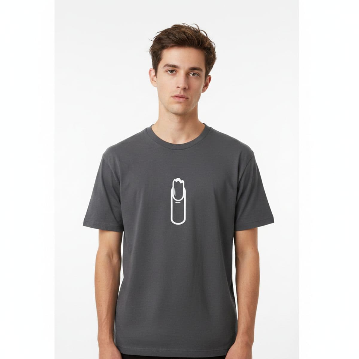 Untitled (Subway Booth, Noon) printed on a t-shirt, worn