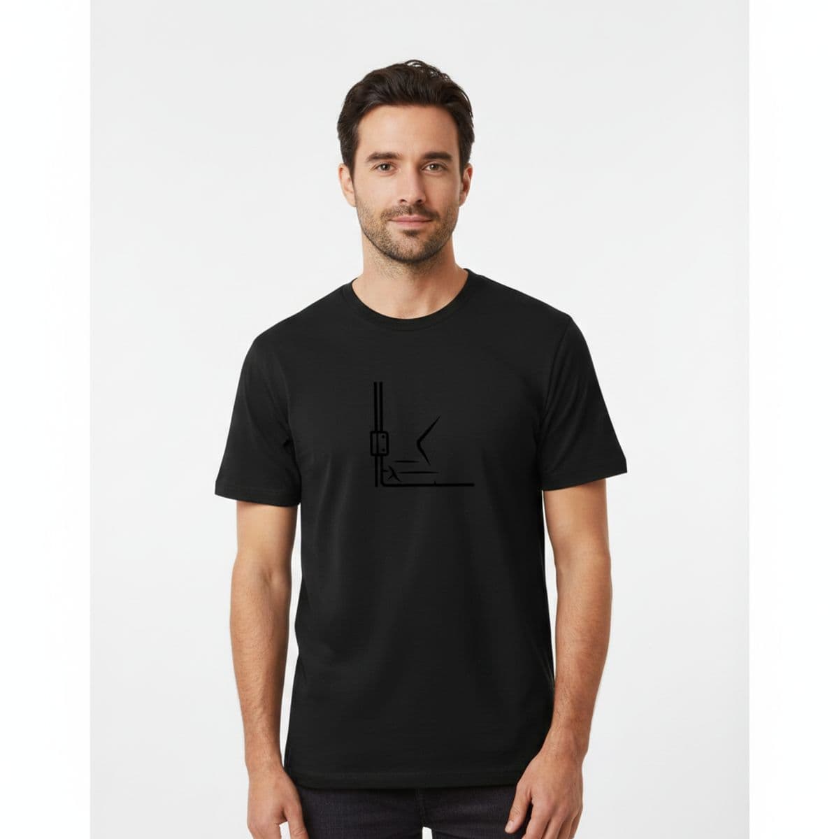 Untitled (Train Station Stall) printed on a t-shirt, worn