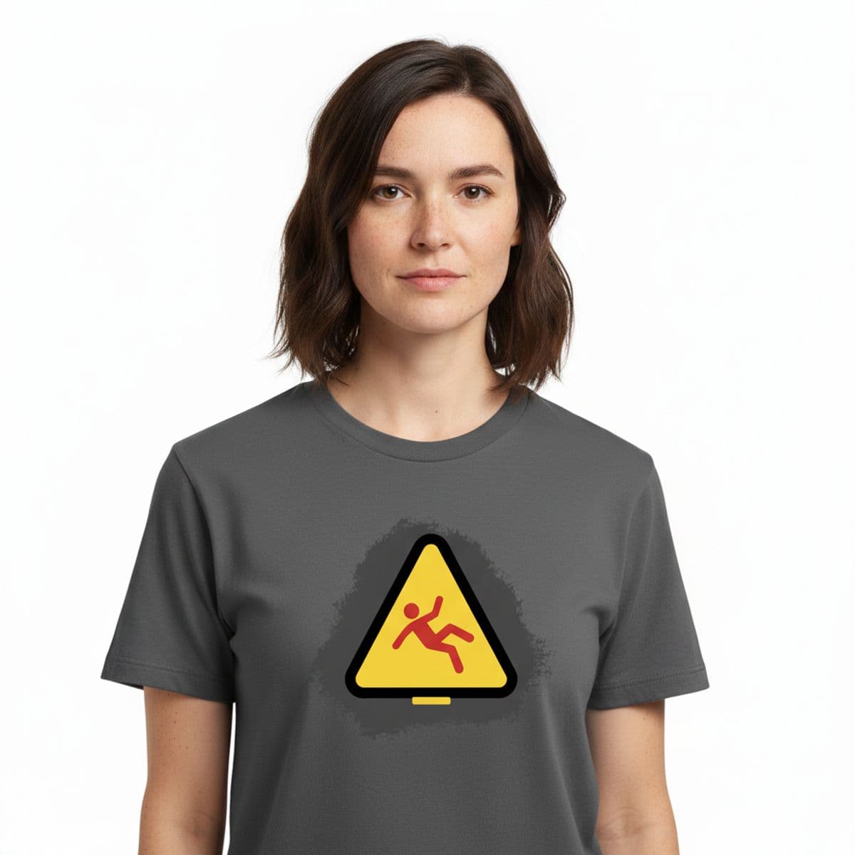 Wiping the Dust from the Shelf printed on a t-shirt, worn