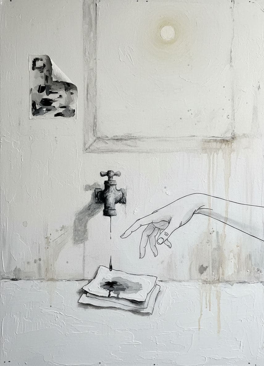 Anya Contemplating the Faucet — abstract work by Saskia Vandenberg — MODULAR · a one-of-a-kind original