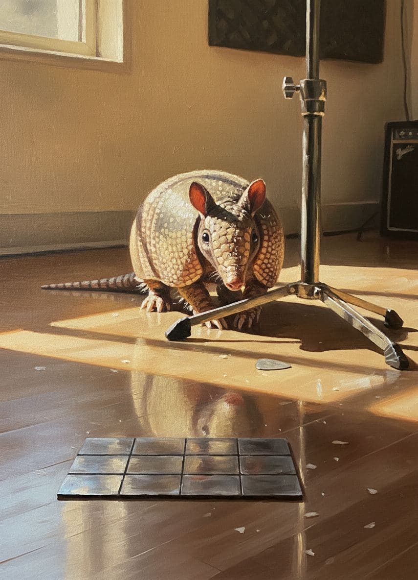 Armadillo Sniffing the Cymbal — abstract work by Saskia Vandenberg — MODULAR · a one-of-a-kind original