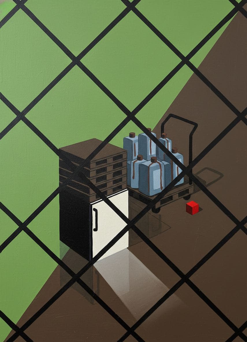 Assembly Line Between Shifts — abstract work by Stefan Tannhäuser — MODULAR · a one-of-a-kind original