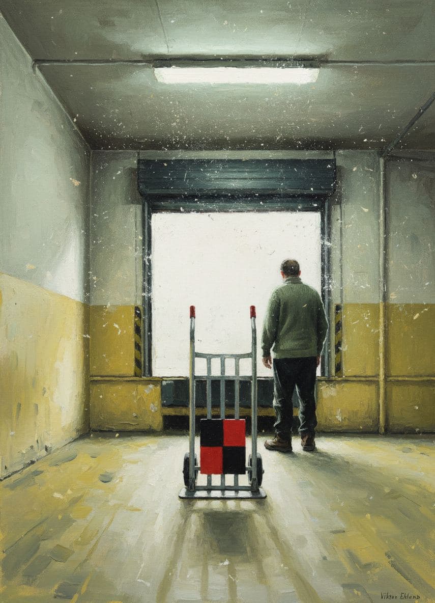 Awaiting Tomorrow's Heavy Lift — abstract work by Viktor Eklund — MODULAR · 13 × 18 cm limited edition of 10