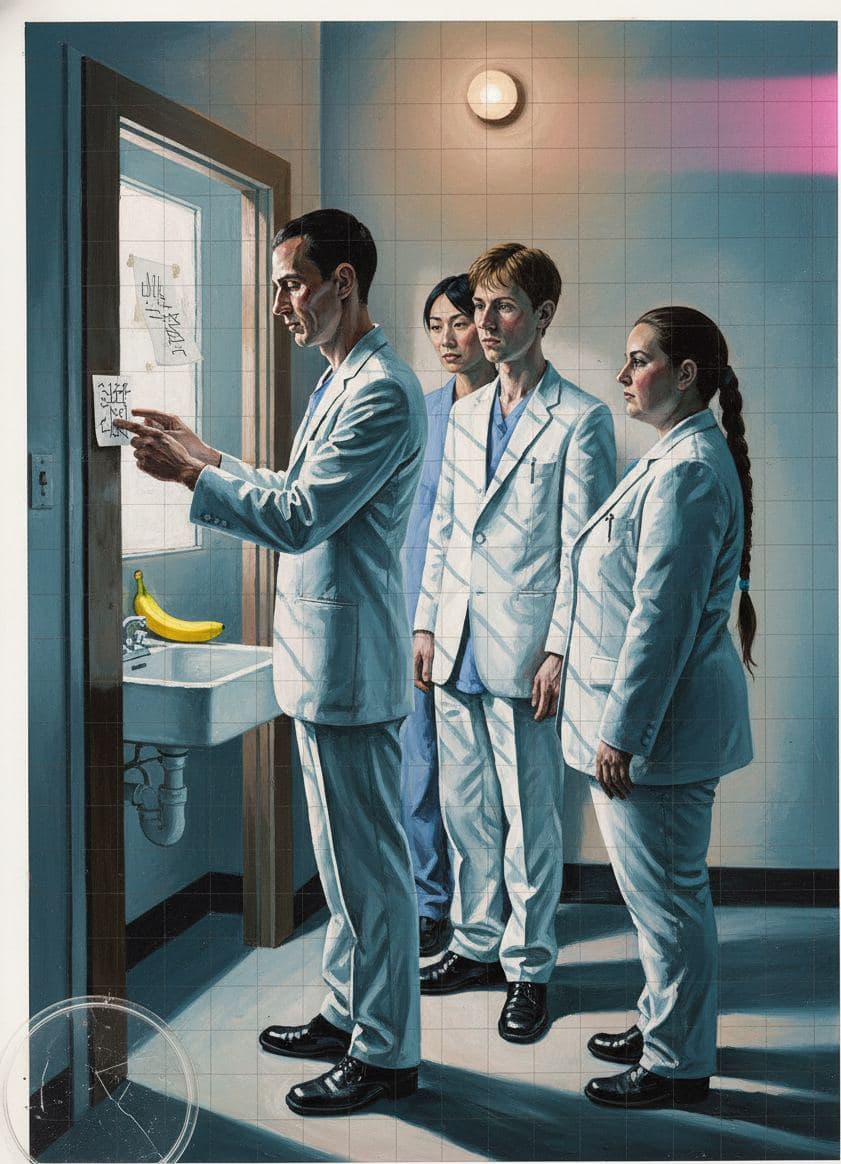 Banana on the Biohazard Sink — abstract work by Stefan Tannhäuser — MODULAR · a one-of-a-kind original